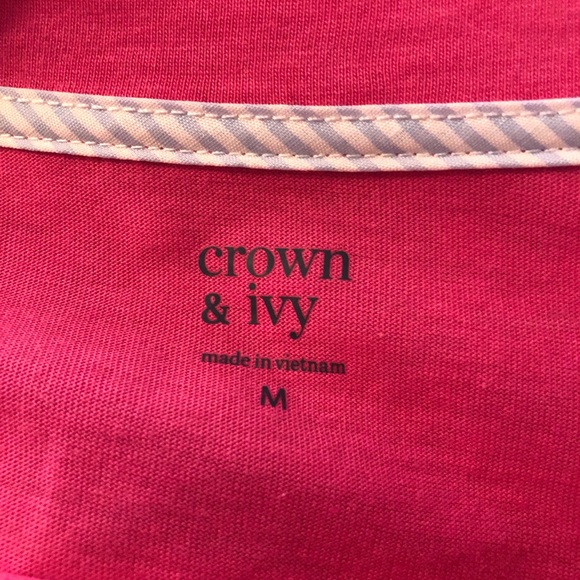 Crown & Ivy Pink Ruffle Sleeve Top NWOT - Picture 7 of 9